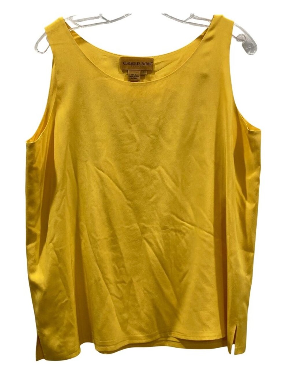 Vintage 90s Classiques Entier Silk Top PL Yellow Glam Layers Quiet Luxury Retro